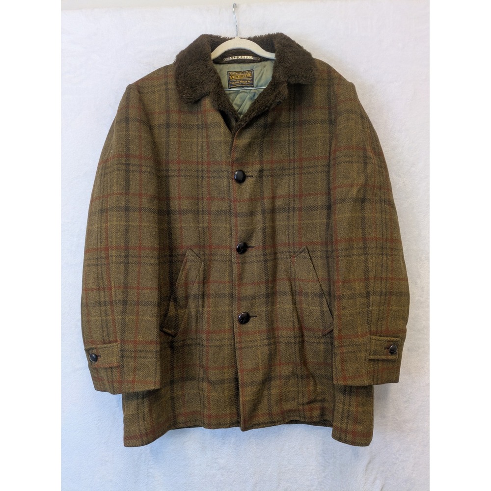 Pendleton VINTAGE 70'S Men's Size XL Wool Plaid Coat‎